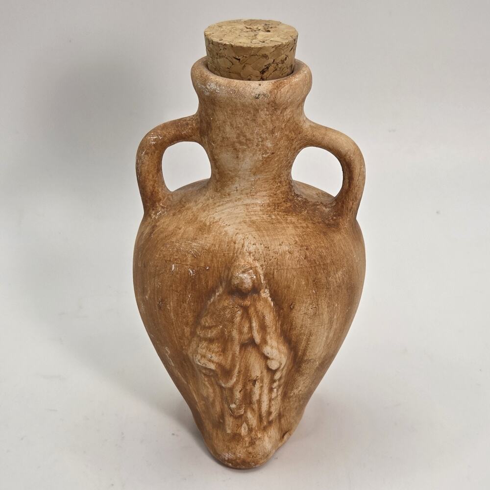 Vintage Holy Water Jug Terra Cotta Amphora Pottery Woman Vase Ephesus Turkey